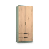 Jago-slatted-effect-2-door-2-drawer-wardrobe-green from Roseland Furniture