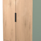 Jago-slatted-effect-2-door-2-drawer-wardrobe-green from Roseland Furniture