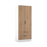 Jago-slatted-effect-2-door-2-drawer-wardrobe-white from Roseland Furniture