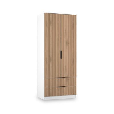 Jago Slatted Effect 2 Door 2 Drawer Wardrobe