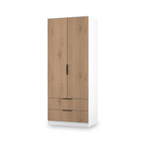 Jago-slatted-effect-2-door-2-drawer-wardrobe-white from Roseland Furniture