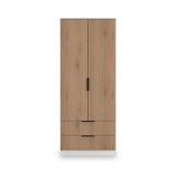 Jago-slatted-effect-2-door-2-drawer-wardrobe-white from Roseland Furniture