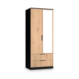 Jago-slatted-effect-2door-2dr-mirror-wardrobe-black from Roseland Furniture