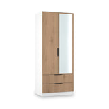 Jago-slatted-effect-2door-2dr-mirror-wardrobe-white from Roseland Furniture