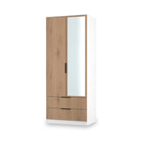 Jago-slatted-effect-2door-2dr-mirror-wardrobe-white from Roseland Furniture