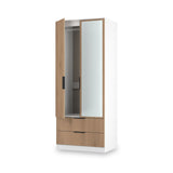 Jago-slatted-effect-2door-2dr-mirror-wardrobe-white from Roseland Furniture