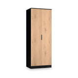 Jago-slatted-effect-tall-2-door-wardrobe-black from Roseland Furniture