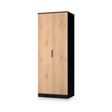 Jago-slatted-effect-tall-2-door-wardrobe-black from Roseland Furniture