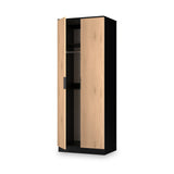 Jago-slatted-effect-tall-2-door-wardrobe-black from Roseland Furniture