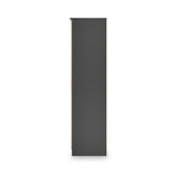 Jago-slatted-effect-tall-2-door-wardrobe-black from Roseland Furniture