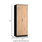 Jago-slatted-effect-tall-2-door-wardrobe-black from Roseland Furniture