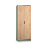 Jago-slatted-effect-tall-2-door-wardrobe-green from Roseland Furniture