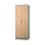 Jago-slatted-effect-tall-2-door-wardrobe-green from Roseland Furniture