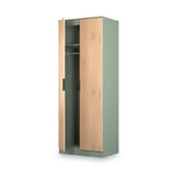 Jago-slatted-effect-tall-2-door-wardrobe-green from Roseland Furniture