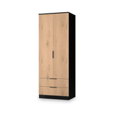 Jago-tall-2-door-2-drawer-wardrobe-black from Roseland Furniture