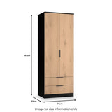 Jago-tall-2-door-2-drawer-wardrobe-black from Roseland Furniture