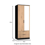 Jago-tall-2-door-2-draw-mirrored-wardrobe-black from Roseland Furniture