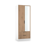 Jago-tall-2-door-2-draw-mirrored-wardrobe-white from Roseland Furniture