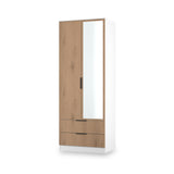 Jago-tall-2-door-2-draw-mirrored-wardrobe-white from Roseland Furniture