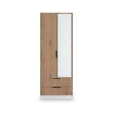 Jago-tall-2-door-2-draw-mirrored-wardrobe-white from Roseland Furniture