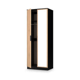 Jago-tall-2-door-mirrored-wardrobe-black from Roseland Furniture