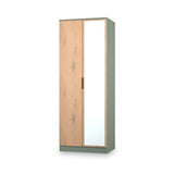 Jago-tall-2-door-mirrored-wardrobe-green from Roseland Furniture