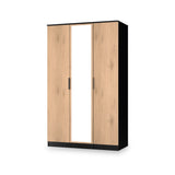 Jago-tall-3-door-mirrored-wardrobe-black from Roseland Furniture