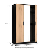 Jago-tall-3-door-mirrored-wardrobe-black from Roseland Furniture