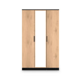 Jago-tall-3-door-mirrored-wardrobe-black from Roseland Furniture