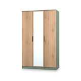 Jago-tall-3-door-mirrored-wardrobe-green from Roseland Furniture