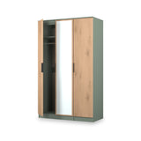 Jago-tall-3-door-mirrored-wardrobe-green from Roseland Furniture