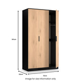 Jago-tall-3-door-wardrobe-black from Roseland Furniture