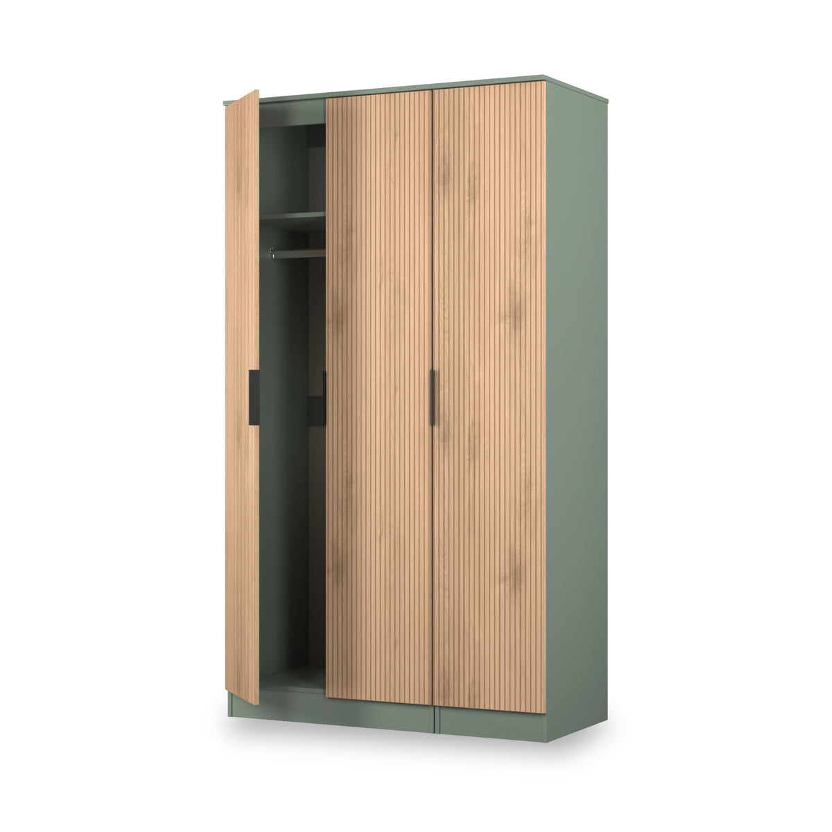 Jago-tall-3-door-wardrobe-green from Roseland Furniture