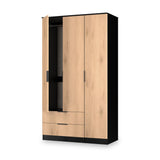 Jago-tall-3-door-2-drawer-wardrobe-black from Roseland Furniture