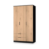 Jago-tall-3-door-2-drawer-wardrobe-black from Roseland Furniture