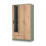 Jago-tall-3-door-2-drawer-wardrobe-green from Roseland Furniture