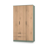 Jago-tall-3-door-2-drawer-wardrobe-green from Roseland Furniture