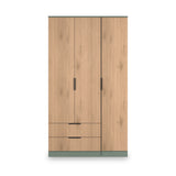 Jago-tall-3-door-2-drawer-wardrobe-green from Roseland Furniture