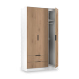 Jago-tall-3-door-2-drawer-wardrobe-white from Roseland Furniture