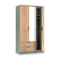 Jago-tall-3-door-2-drawer-mirror-wardrobe-green from Roseland Furniture