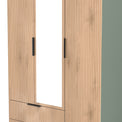 Jago-tall-3-door-2-drawer-mirror-wardrobe-green from Roseland Furniture