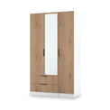 Jago-tall-3-door-2-drawer-mirror-wardrobe-white from Roseland Furniture