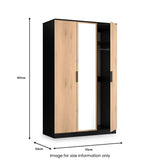 Jago-tall-3-door-mirrored-wardrobe-black from Roseland Furniture