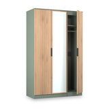 Jago-tall-3-door-mirrored-wardrobe-green from Roseland Furniture