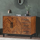 Loric Parquet Mango Wood Small Sideboard for living room