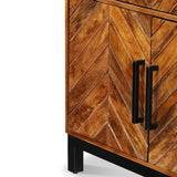 Loric Parquet Mango Wood Large Sideboard