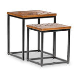 Loric Parquet Mango Wood Nest Of Tables from Roseland Furniture