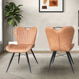 Peran Camel Soft Faux Leather Dining Chair