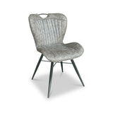 Peran Grey Soft Faux Leather Dining Chair from Roseland Furniture