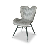 Peran Grey Soft Faux Leather Dining Chair